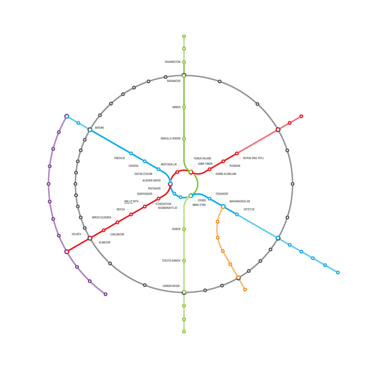 Схема метро ташкента 2022 на русском языке